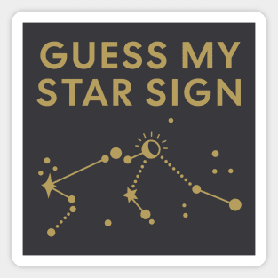 Guess My Star Sign – Aquarius Zodiac, Astrology Constellation - Antique Gold Print Magnet